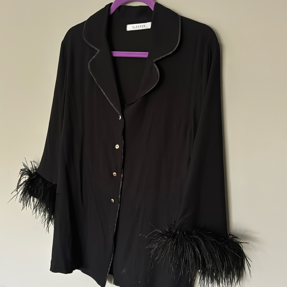 Sleeper black feather shirt